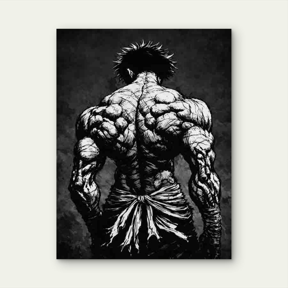Muscular Back Artwork 60x90cm Metal Print Ready to Hang