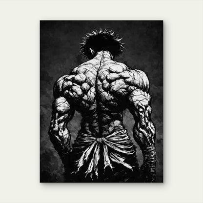 Muscular Back Artwork 60x90cm Metal Print Ready to Hang