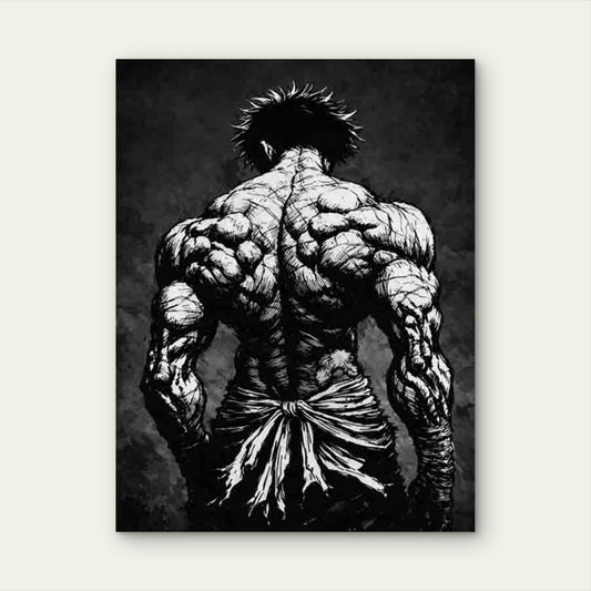Muscular Back Artwork 60x90cm Metal Print Ready to Hang