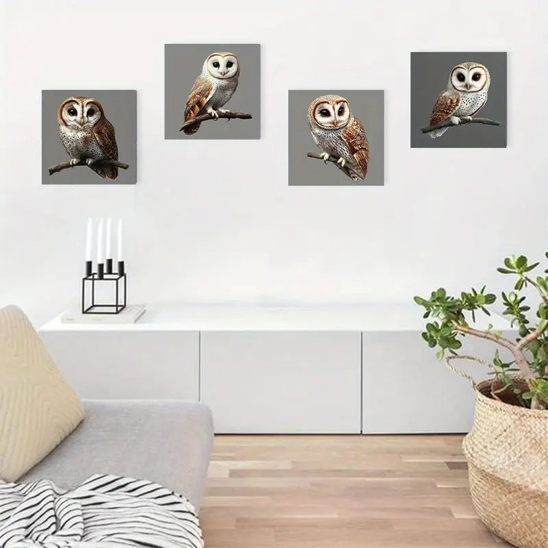 4pcs Moon Calling Magic Witchy with Vibrant  Wall Art Canvas Framed