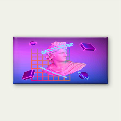 God Apollo in Vibrant Synthwave Wall Art Canvas Office Home Room Framed 120x60cm