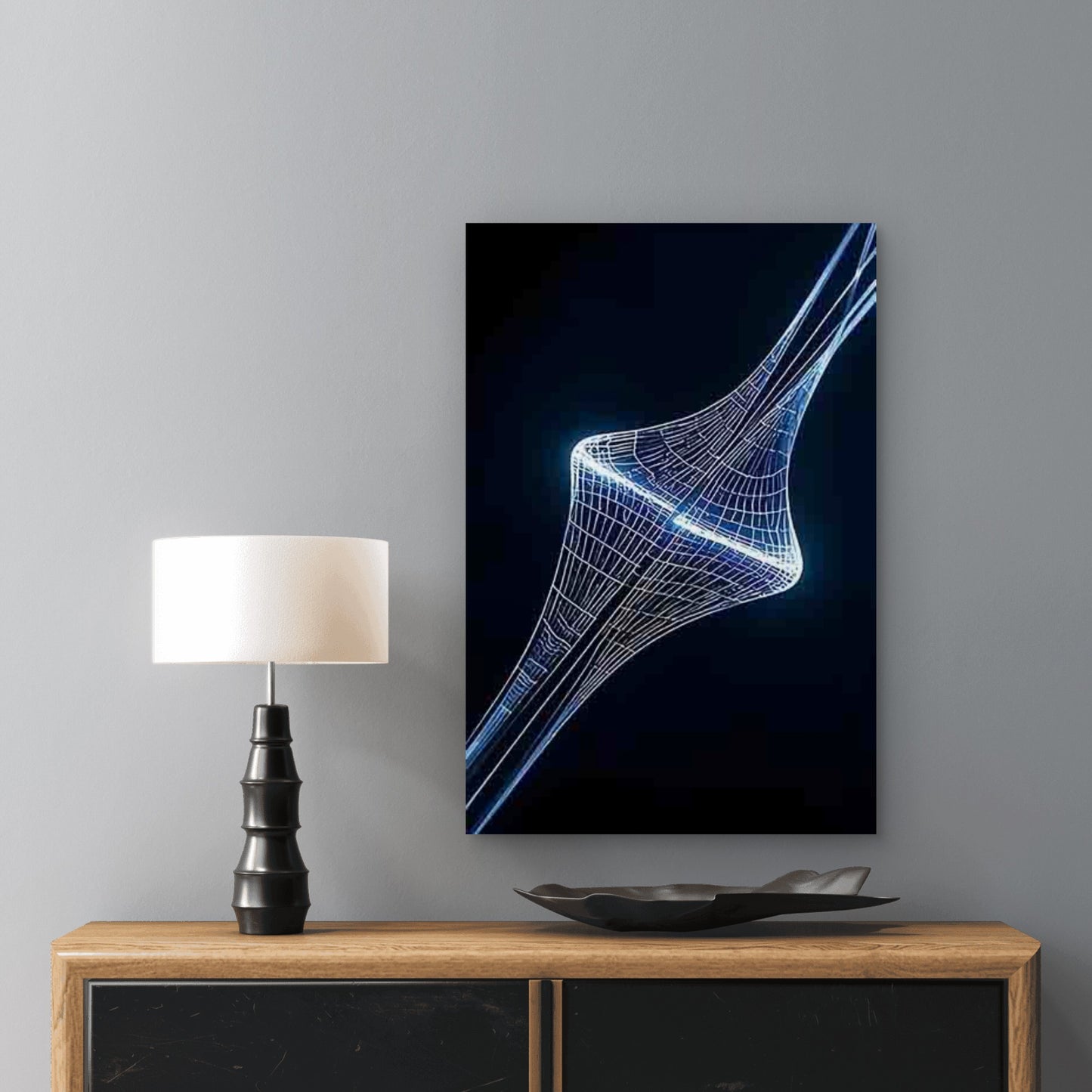 Geometric Pattern with a Futuristic Feel 60x90cm Metal Print Ready to Hang - Bella Home Decor