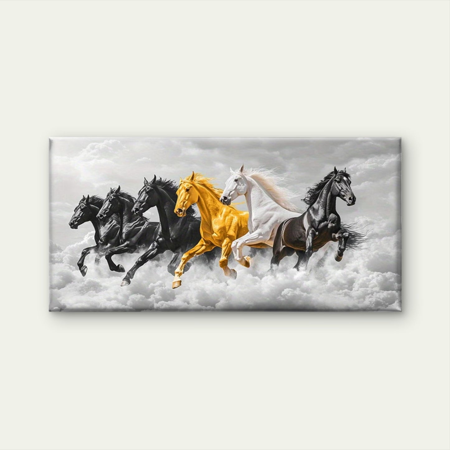 Horse Biblical Painting Wall Art Canvas Office Home Room Framed 120x60cm