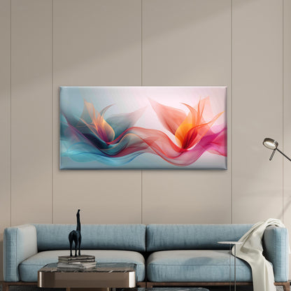 Abstract Flowing Ribbon Design Wall Art Canvas Office Home Room Framed 120x60cm
