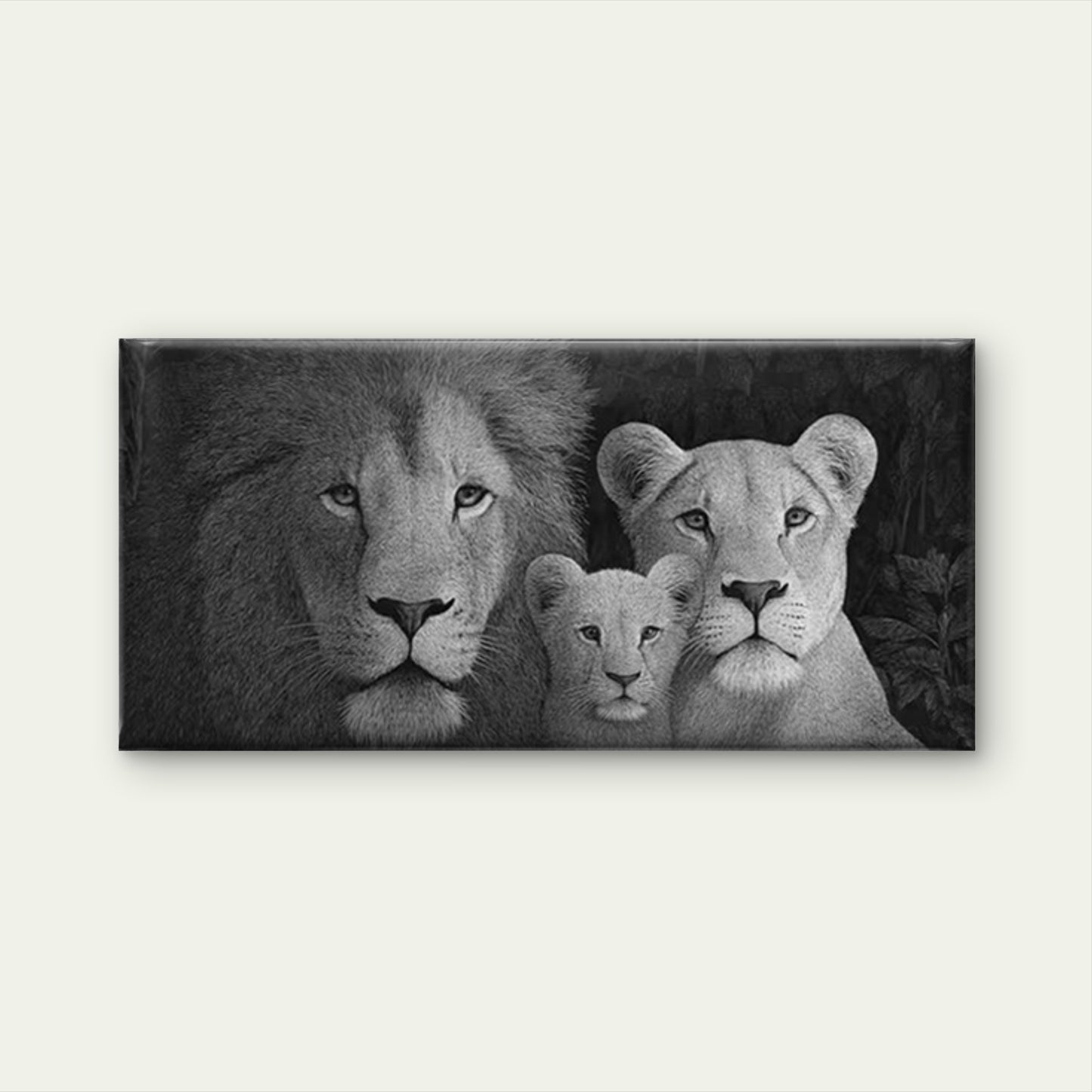 - Contemporary Minimalist & Lioness Wall Art Canvas Office Home Room Framed 120x60cm