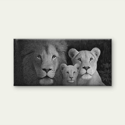 - Contemporary Minimalist & Lioness Wall Art Canvas Office Home Room Framed 120x60cm