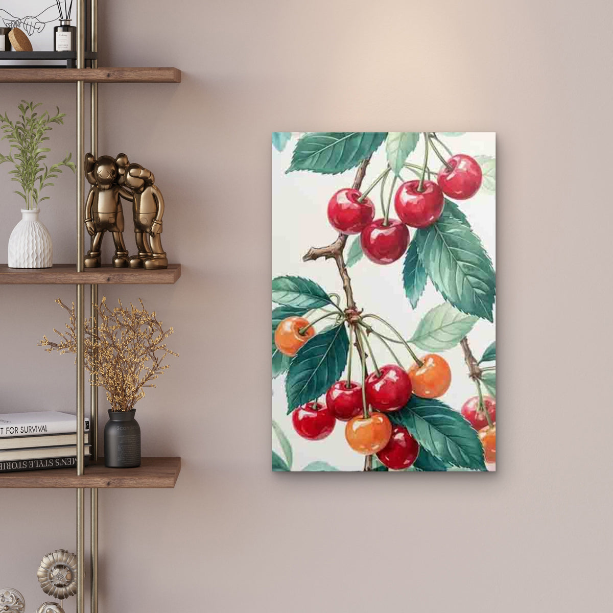 Branch Red Fruit 60x90cm Metal Print Ready to Hang
