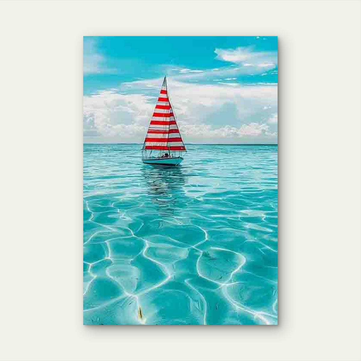 Serene Sailboat Seascape Metal Print Ready to Hang
