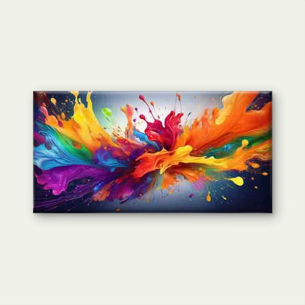 Colorful Paint Splash Design Wall Art Canvas Office Home Room Framed 120x60cm