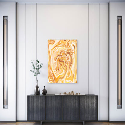 Gold Liquid Paint Marble Background Metal Print Ready to Hang