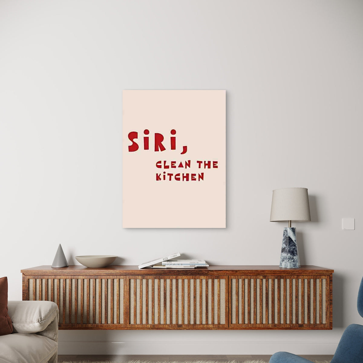 Clean the Kitchen 60x90cm Metal Print Ready to Hang
