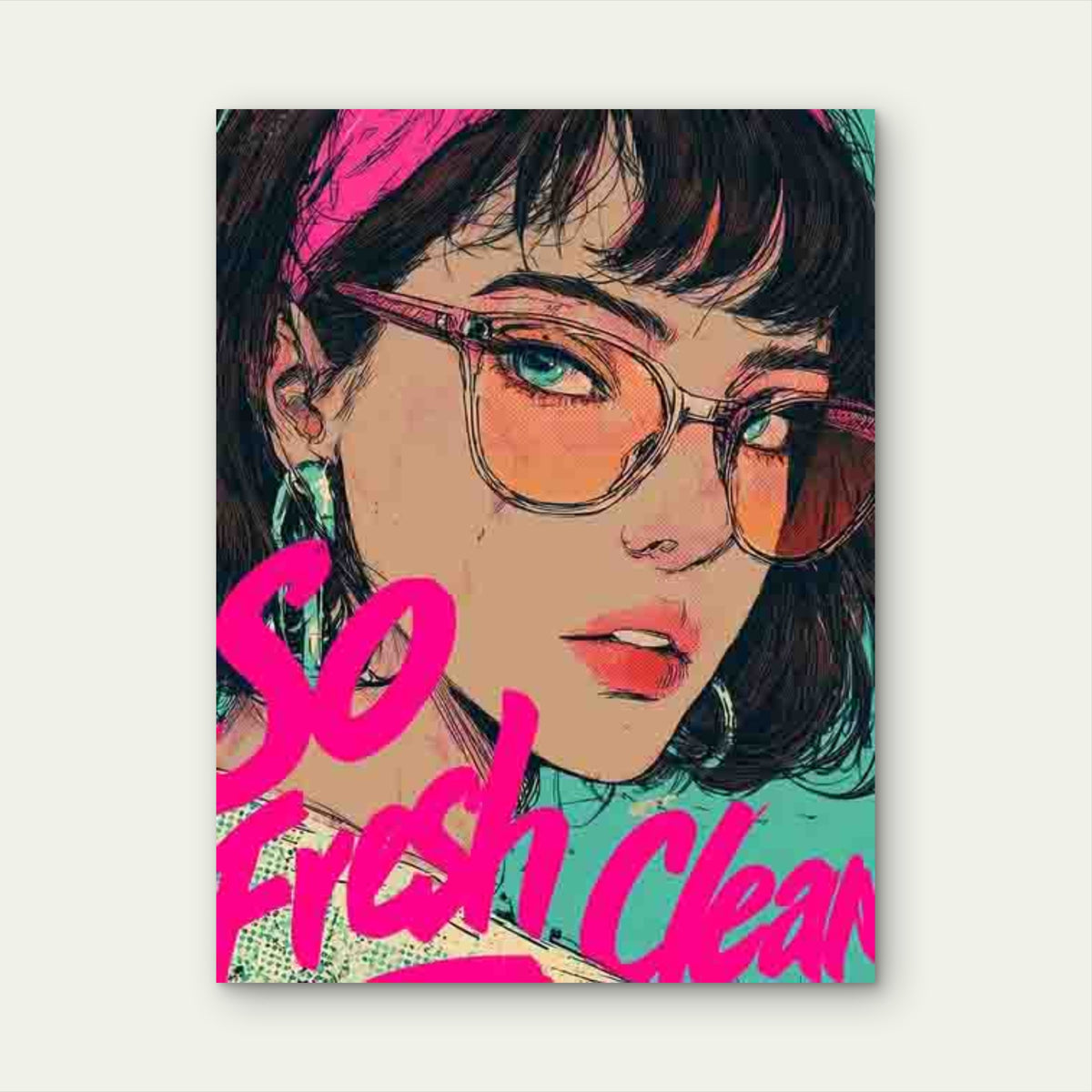 So Fresh So Clean Retro Pop Art Metal 40x60cm Print Ready to Hang