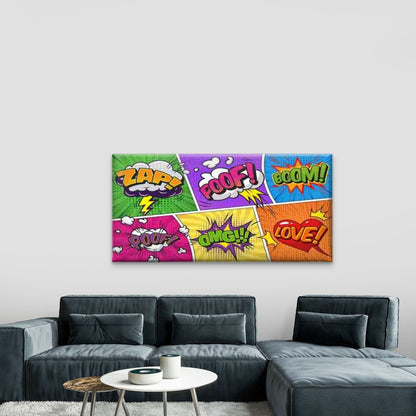 Featuring Pop Art Comic Book Wall Art Canvas Office Home Room Framed 120x60cm