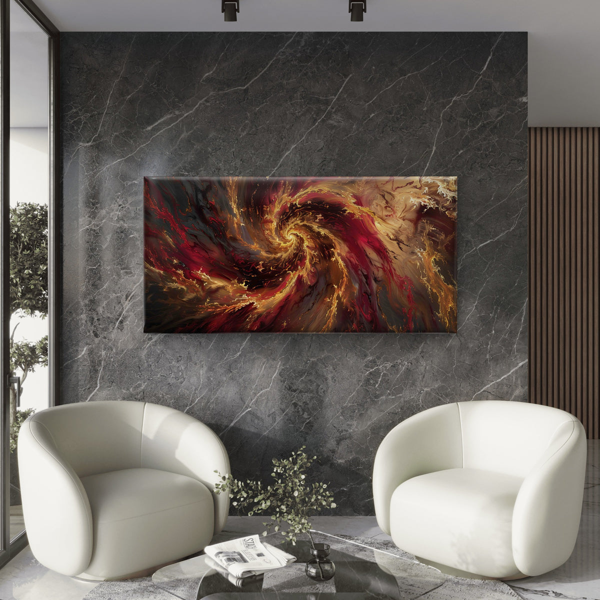 Celestial Vortex Of Gold Wall Art Canvas Office Home Room Framed 120x60cm