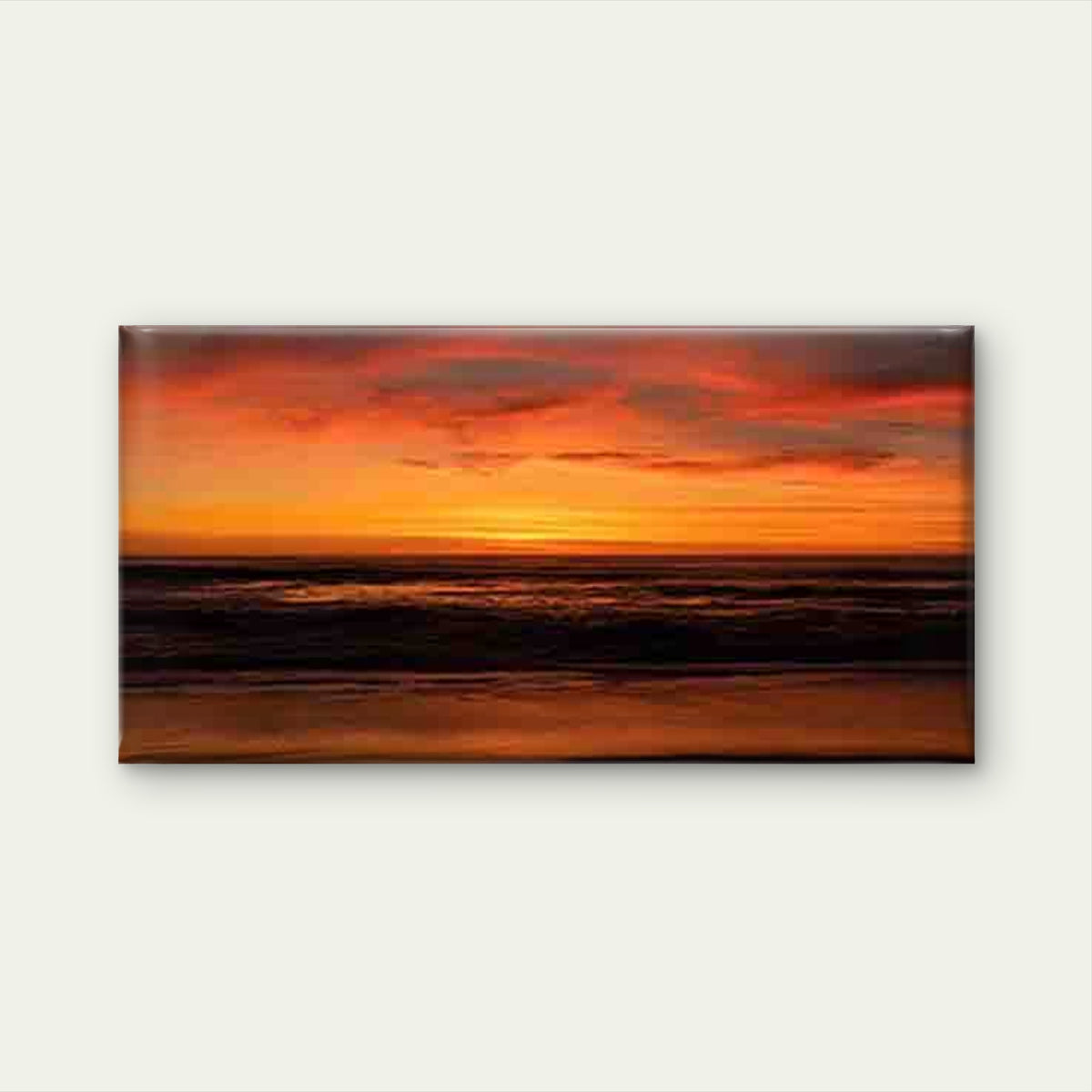 Vibrant Sunset Scene by The Sea Wall Art Canvas Office Home Room Framed 120x60cm