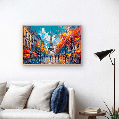 Eiffel Paris Street Painting Wall Art Decor 100% Australian Made