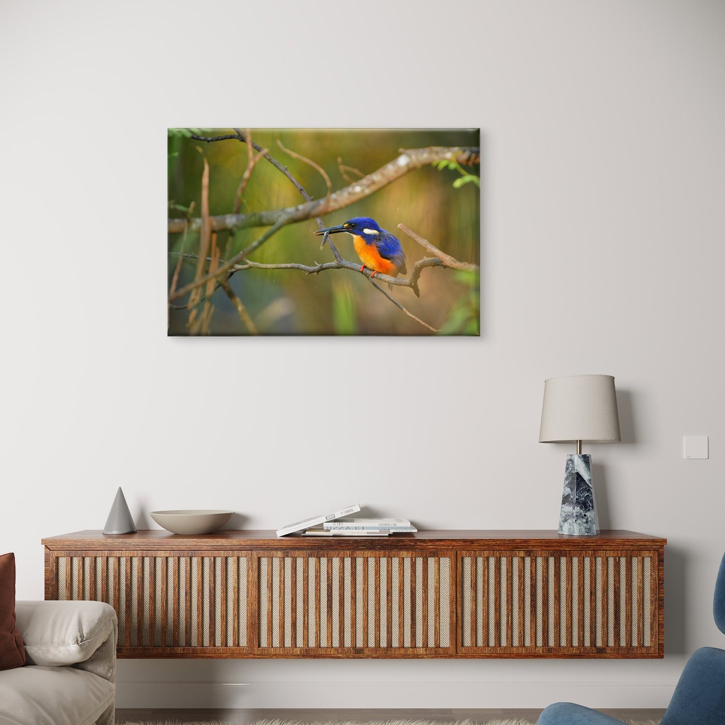 Azure Kingfisher Wall Art Decor 100% Australian Made