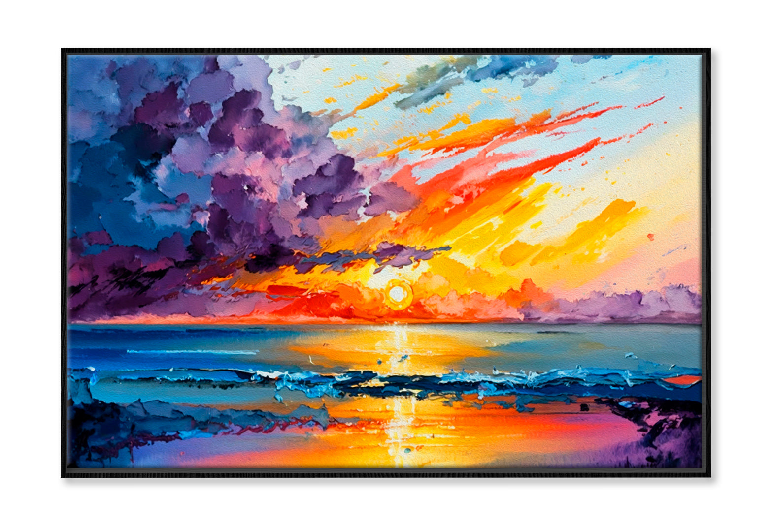 Oil painting of Sunset at cheapest Sea