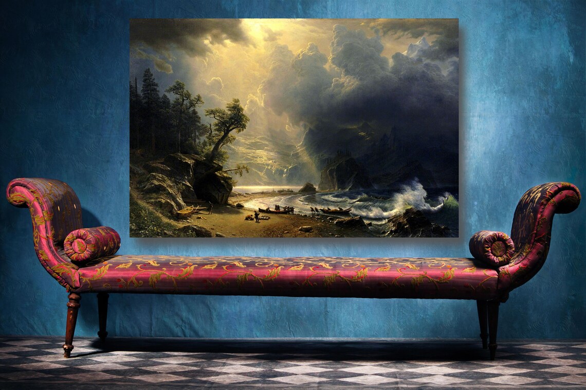 Albert Bierstadt, Puget Sound UV Direct Aluminum Print Australian Made Quality