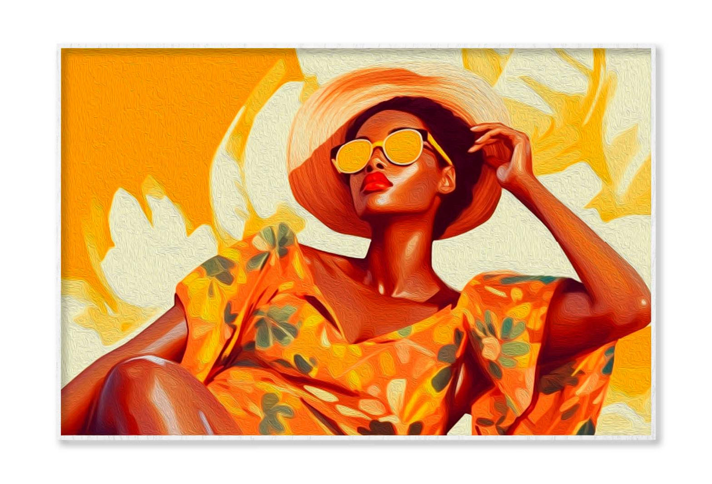 Beautiful Black Woman Oil Painting Wall Art Limited Edition High Quality Print