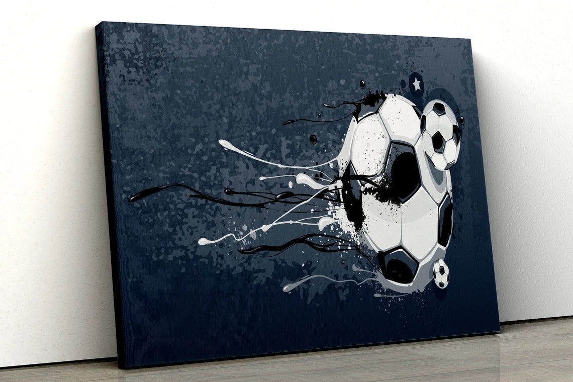 Football splash graffiti ink soccer ball UV Direct Aluminum Print Australian Made Quality