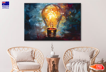 Bulb Yellow Light Abstract Oil Painting Wall Art Limited Edition High Quality Print