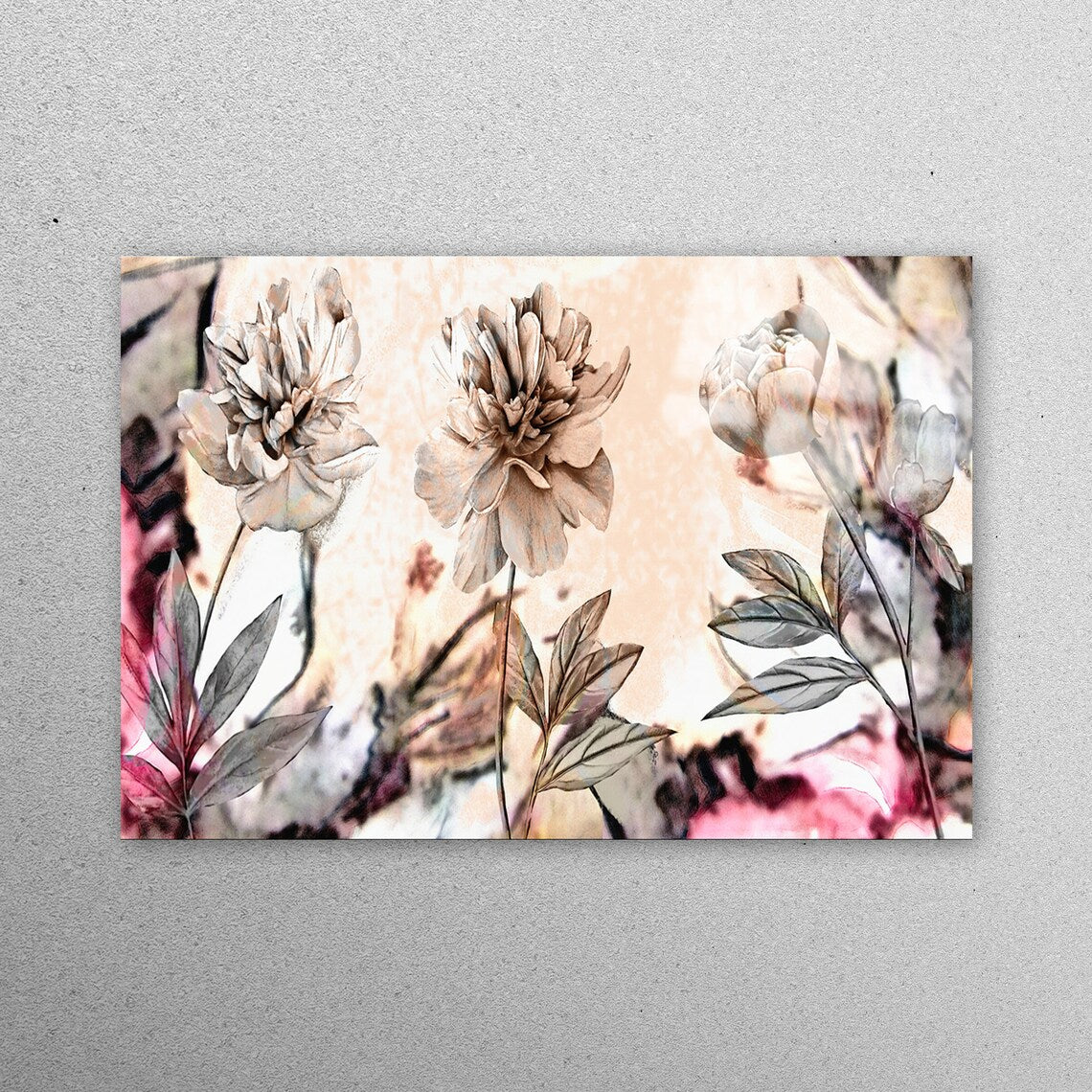 Peony Floral Abstract Acrylic Glass Print Tempered Glass Wall Art 100% Made in Australia Ready to Hang