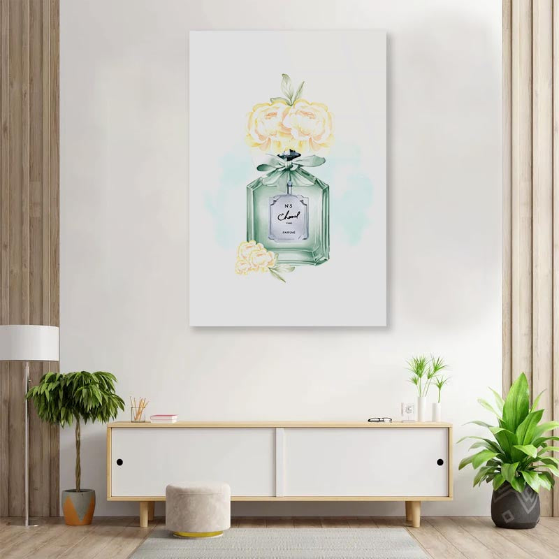 Green Luxury Perfume 3D Design Acrylic Glass Print Tempered Glass Wall Art 100% Made in Australia Ready to Hang