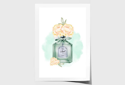 Green Luxury Perfume Wall Art Limited Edition High Quality Print Unframed Roll Canvas None