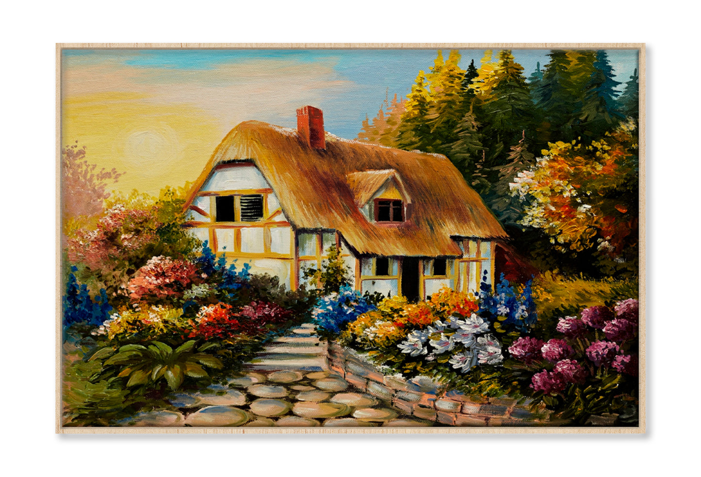 Fairy House, Art Work Oil Painting Wall Art Limited Edition High Quality Print Canvas Box Framed Natural