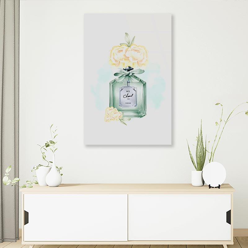 Green Luxury Perfume 3D Design Acrylic Glass Print Tempered Glass Wall Art 100% Made in Australia Ready to Hang