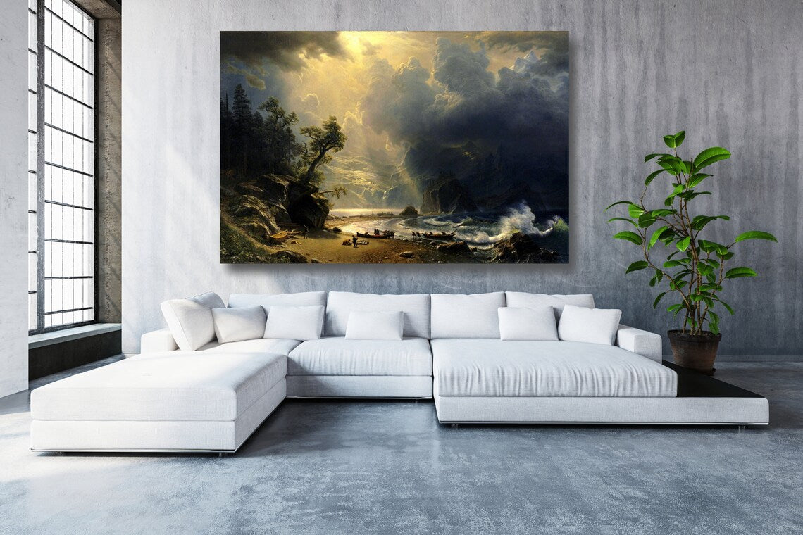 Albert Bierstadt, Puget Sound UV Direct Aluminum Print Australian Made Quality