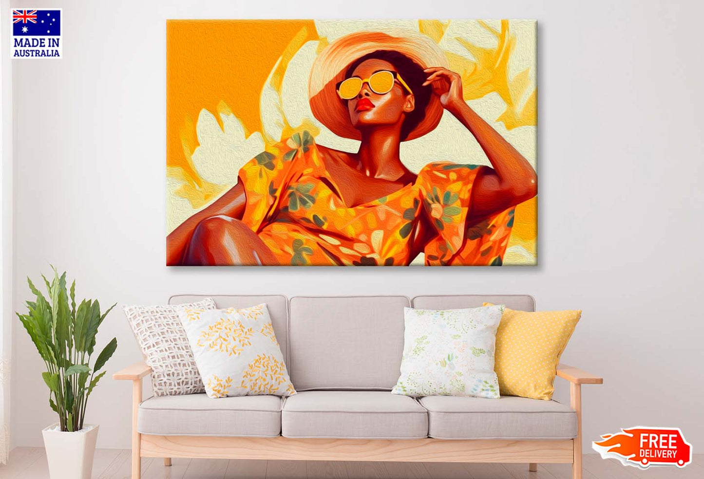 Beautiful Black Woman Oil Painting Wall Art Limited Edition High Quality Print