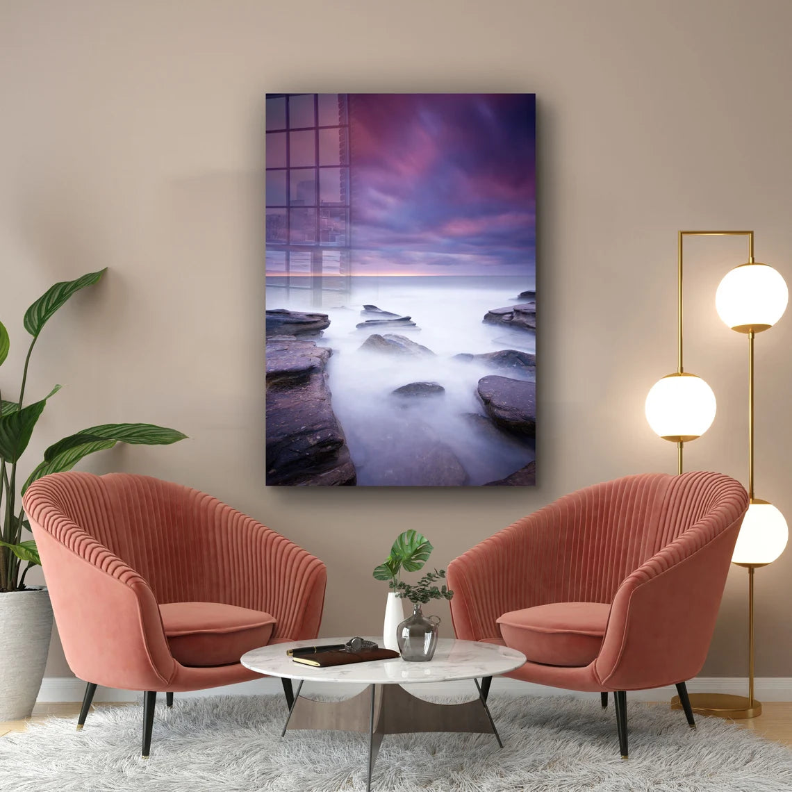 Misty Ocean Rocks UV Direct Aluminum Print Australian Made Quality