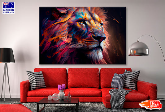 Lion Colorful Oil Painting Limited Edition High Quality Print