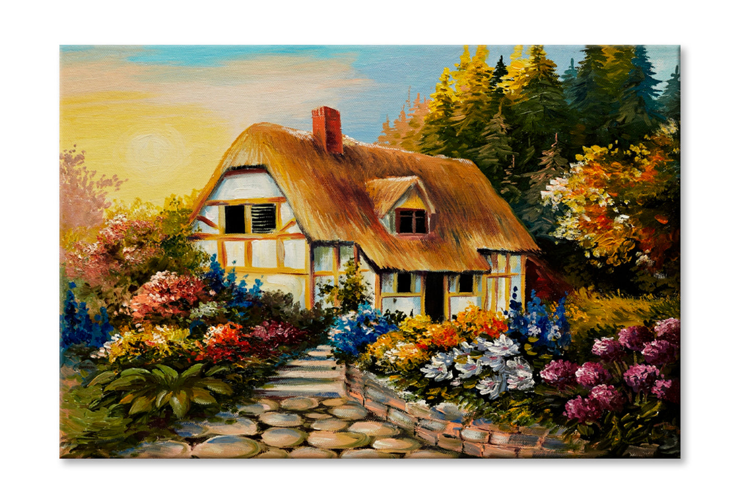 Fairy House, Art Work Oil Painting Wall Art Limited Edition High Quality Print Stretched Canvas None