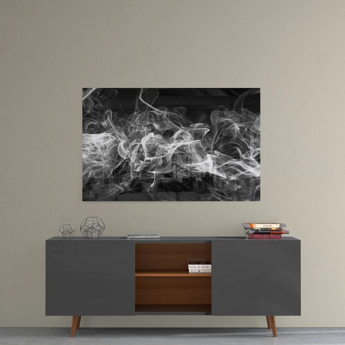 Grey Ink Abstract B&W UV Direct Aluminum Print Australian Made Quality