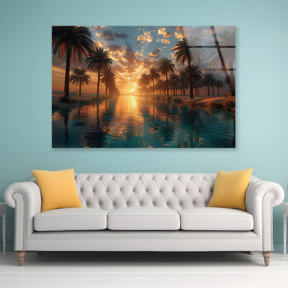 Sunset over the Sea Acrylic Glass Print Tempered Glass Wall Art 100% Made in Australia Ready to Hang