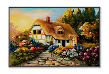 Fairy House, Art Work Oil Painting Wall Art Limited Edition High Quality Print Canvas Box Framed Black