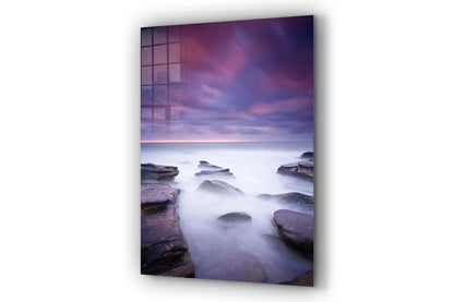 Misty Ocean Rocks UV Direct Aluminum Print Australian Made Quality