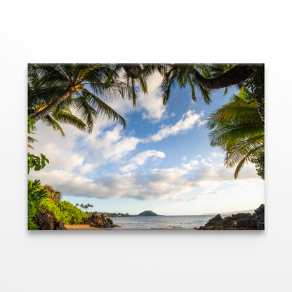 Beach Cove at Sunset on Maui Wall Art Decor 100% Australian Made