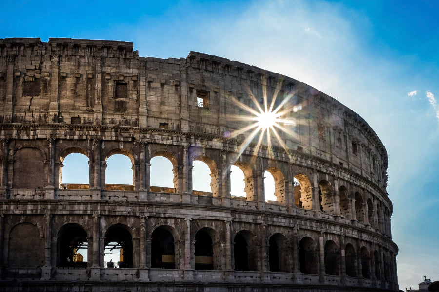 Sky & Views of The Coliseum Rome Wall Art Decor 100% Australian Made