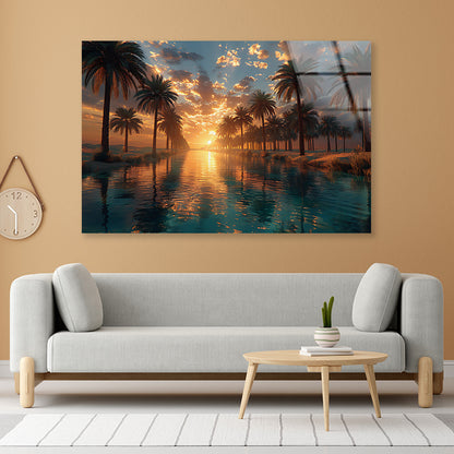 Sunset over the Sea Acrylic Glass Print Tempered Glass Wall Art 100% Made in Australia Ready to Hang