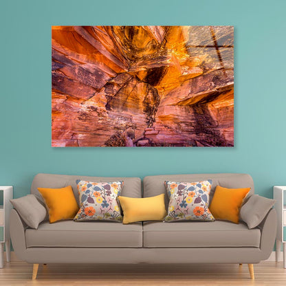 Amazing Arizona Sandstone Rock in Arizona Acrylic Glass Print Tempered Glass Wall Art 100% Made in Australia Ready to Hang