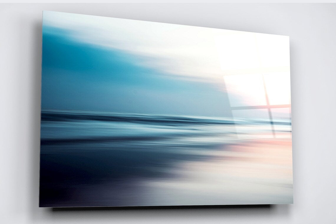 Abstract Ocean Minimalist Acrylic Glass Print Tempered Glass Wall Art 100% Made in Australia Ready to Hang