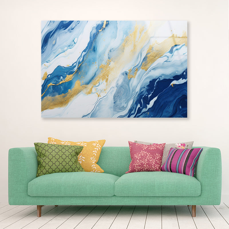 Abstract Marble Oil Paint Acrylic Glass Print Tempered Glass Wall Art 100% Made in Australia Ready to Hang