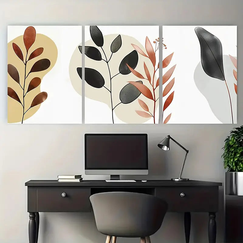 3pcs Watercolor Plant Botanical Nature Metal Print Ready to Hang Art