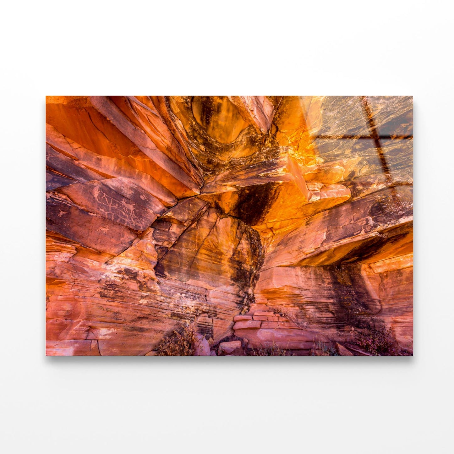 Amazing Arizona Sandstone Rock in Arizona Acrylic Glass Print Tempered Glass Wall Art 100% Made in Australia Ready to Hang