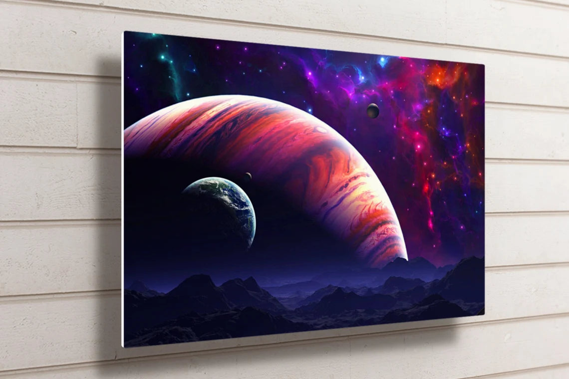 Space And Planets Wall Art UV Direct Aluminum Print Australian Made Quality