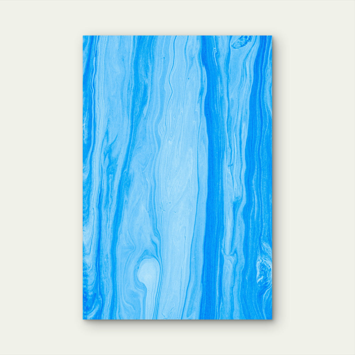 Light Blue Abstract Fluid Art 40x60cm Metal Print Ready to Hang